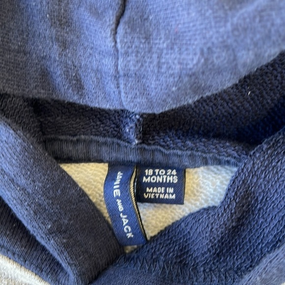 Janie and jack peanuts snoopy Charlie Brown navy and gray hoodie sweatshirt - Picture 3 of 5